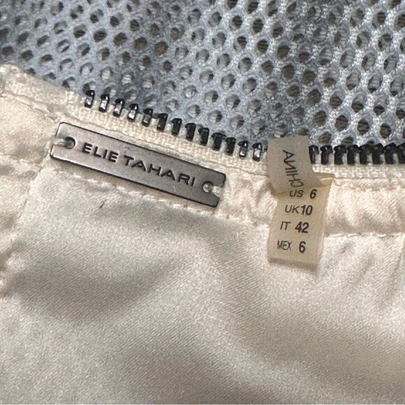 Elie Tahari Kemper Dress White Blue Ombré Fit & Flare Sleeveless Size 6 - Picture 13 of 14